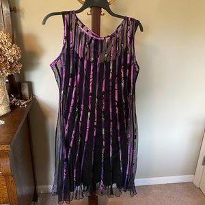 Black purple strip dress size 20